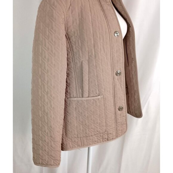 Gallery Petite Quilted Snap Jacket Mandarin Collar Size PM Excellent Cond - Picture 8 of 11